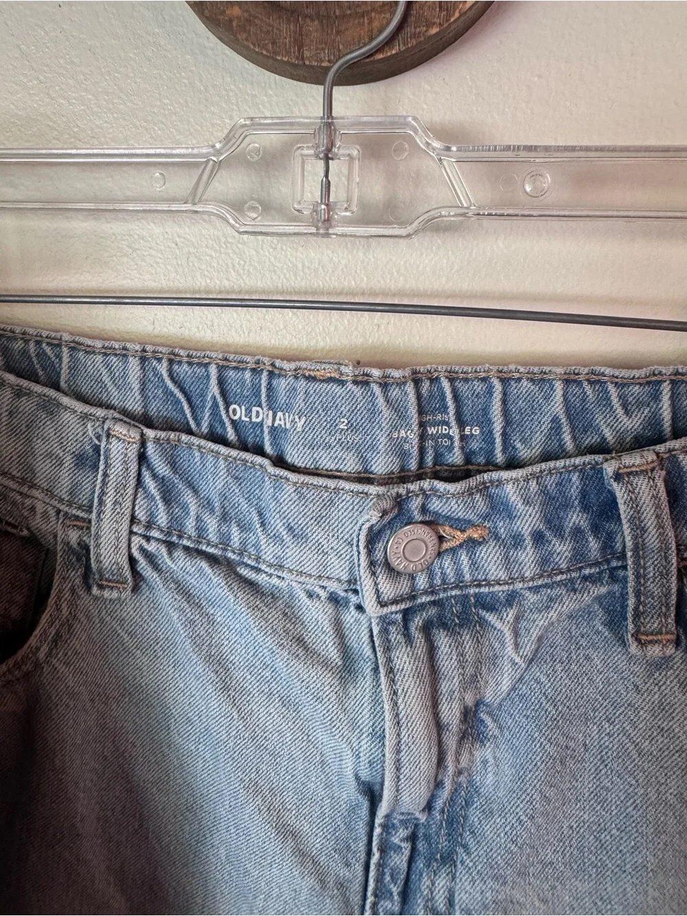 Old Navy Distressed Wide-Leg Kids Jeans - Light Blue & Black